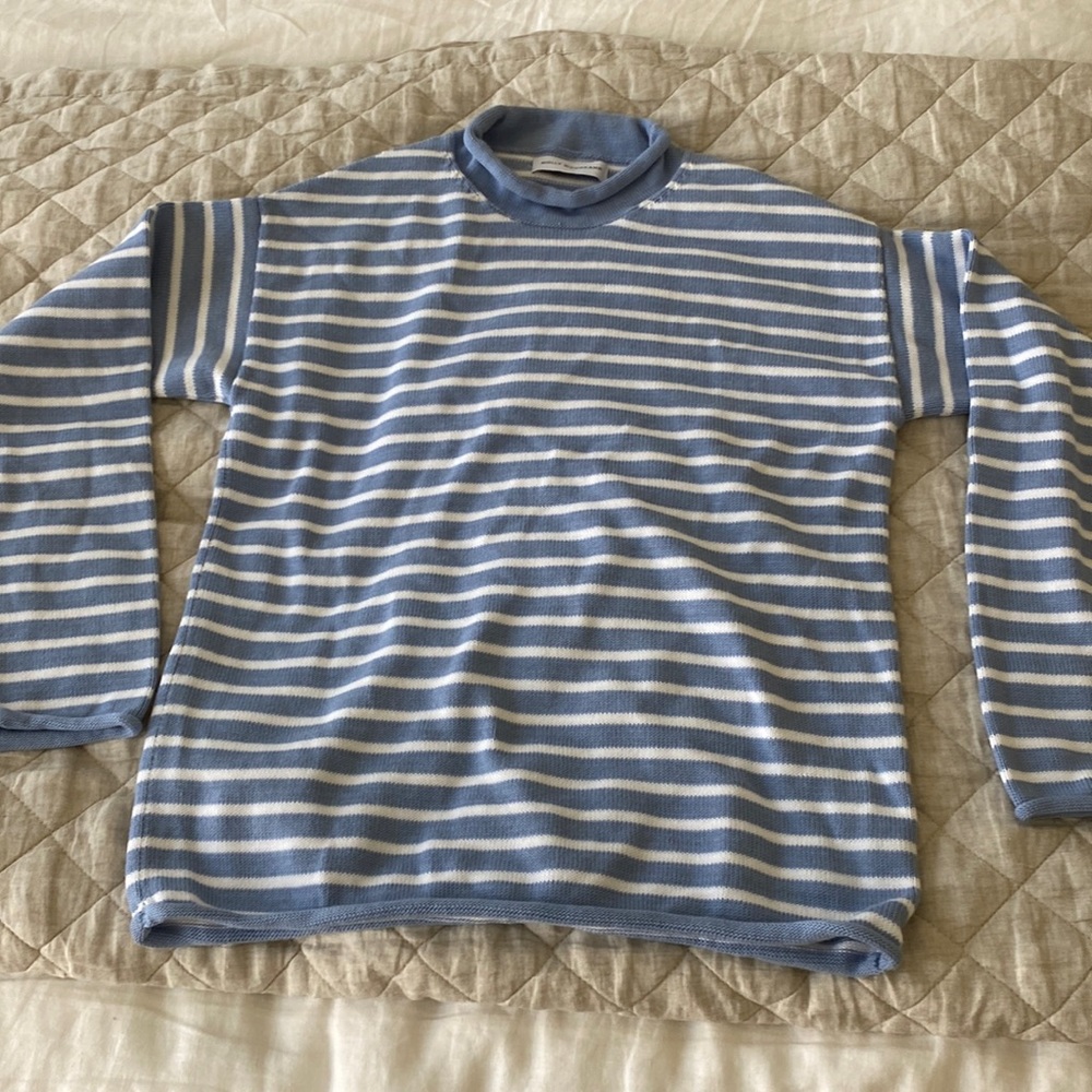 Molly Moorkamp Nina cotton sweater light blue sz SM, unworn new w/out tags